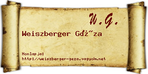 Weiszberger Géza névjegykártya