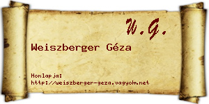 Weiszberger Géza névjegykártya