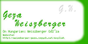 geza weiszberger business card